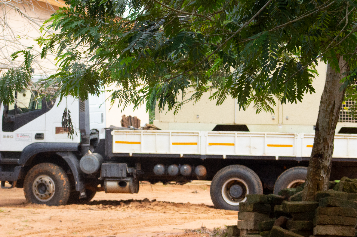 A truck delivering materials to the Ketu North borehole project site